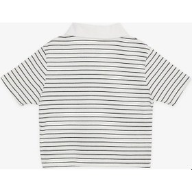 Resim Breeze Kız Çocuk Crop Tişört Fermuarlı Çizgili 9-14 Yaş, Ekru-ekru Ekru 