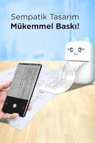 Resim Torima C9 Mavi Mini Yazıcı Mini Taşınabilir Termal Yazıcı Kablosuz Bağlantı Ap Kontrol 