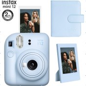 Resim Fujifilm Instax Mini 12 Mavi Fotoğraf Makinesi-Çerçeve ve 64'lü Kare Albüm Seti 