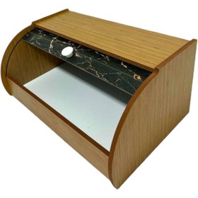 Resim MİHMAN HOME Ahşap Ekmeklik Siyah Gold 