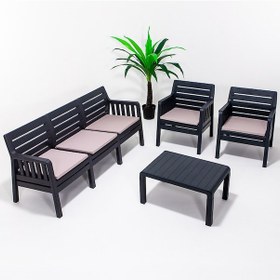 Resim Lara 3+1+1 S Bahçe Balkon Takımı - Antrasit Gri 