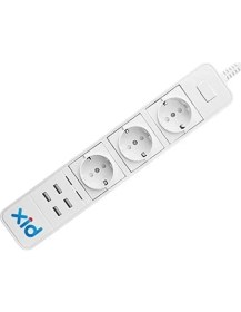 Resim Die Grup Akıllı 4 USB Bağlantılı 3'lü Priz, Uzaktan Kontrol Özellikli 