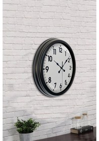 Resim Büro Ev Ofis Hediyesi İçin 40cm Siyah Prestij Stil Duvar Saati Diğer 