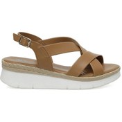 Resim Butigo 25s-503 5fx Camel Kadın Dolgu Topuk Sandalet 000000000102008364 Kahverengi 