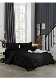 Resim Ely Parker Tek Kişilik Nevresim Takımı (90x190 Lastikli Çarşaf+Yorgan Kılıfı+Yastık Kılıfı) Siyah 90 x 190 