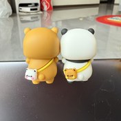 Resim 1 adet PVC Karikatür Temalı Sevimli Yier Bubu Dudu Telefon Süsü, Anime Karakter Ayı Bebek Sevimli Panda Mini Ekran Dekorasyonu, Sevgililer Günü, Anneler Günü, Mezuniyet Partisi için Mükemmel, Çiftler İçin Hediye, Güç Gerekmez 