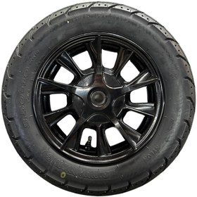 Resim MONDİAL WİNG 50 ARKA JANT DIŞ LASTİK KOMPLE 3.50-10 (SİYAH) 