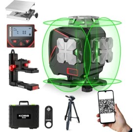 Resim Kobb KBL36GTP Yeşil Çapraz Çizgi Lazer Distomat + Uzaktan Kumanda + Tripod + Taşıma Çantası 