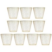 Resim Altın 10 Adet 270 Ml Tek Kullanımlık Plastik Tatlı Bardağı Gıda Sınıfı Dekoratif Yaratıcı Glitter Yüzey Su Bardağı Parti Malzemeleri 