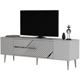 Resim Dekolp5ct Tv Sehpası Beyaz-gümüş 