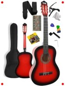 Resim Genel Markalar Kırmızı Klasik Gitar Seti 4/4 - Ayarlanabilir Sap 