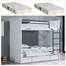 Resim Setaymobilya Ranza, Konteyner Çekmeceli Ranza, Beyaz + 2 Adet Comfort Yatak 