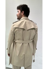 Resim Krem Erkek Trençkot Krem 