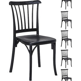 Resim 6 Adet Violet Siyah Sandalye / Balkon-bahçe-mutfak 