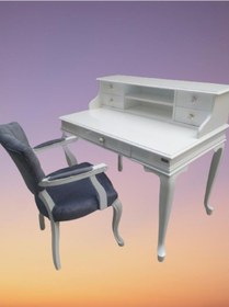 Resim Bengimobilya Çalışma Masa-Kelebek Berjer Lükens Aslan Ayak Model Takım Lake Be Beyaz 