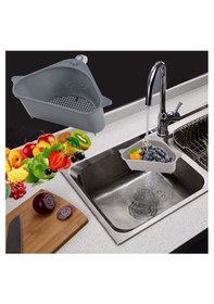 Resim Rotanev Lavabo İçi Üçgen Filtre Sepeti Sebze Meyve Mutfak Süzgeci Çay Süzgeci Vantuzlu Lavabo Süzgeç 