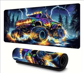Resim 70X30 CM CANAVAR ARABA TEMALI KAYDIRMAZ TABAN SPEED YÜZEY OYUNCU MOUSE PAD GAMİNG 