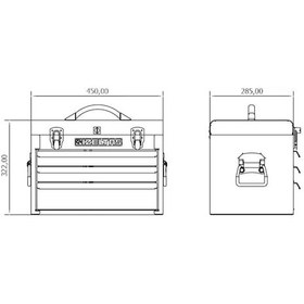 Resim İzeltaş 8320 Çekmeceli Alet Sandığı Küçük Boy Boş 285X450X322 – 8320331001 