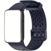 Resim Xiaomi Mi Band 7 Pro için Nefes Alabilen Silikon Spor Saat Kayışı - Lacivert, Güvenli Toka, Delikli Tasarım ile Artırılmış Konfor ve Stil, NFC Uyumlu Yedek Bant, Akıllı Saat Kayışı 