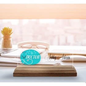 Resim Bk Gift Kişiye Özel İsimli Doktor Temalı Ahşap Tabanlı Akrilik Masa İsimliği-6, Ofis Dekoru, Mesleki Hediye, Ofis Hediyeleri Kobitmeyen137893 Bk Gift 