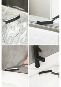 Resim İnce Kıl Temizlik Fırçası Banyo Mutfak Pencere Oluk Klozet Kenarı 