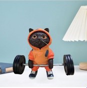 Resim Lijinxu Kedi Heykelcik Yaratıcı Komik Sevimli Spor Turuncu 