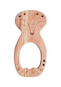 Resim Hobireyon Tilki Figürlü Delikli Diş Kaşıyıcı Halka Kahverengi 