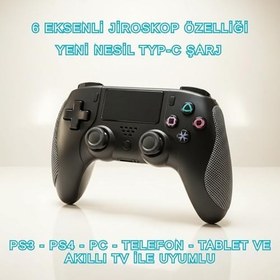 Resim Hepu Premium Kablosuz Bluetooth Bilgisayar Oyun Kolu - PS4 Slim, PS4 Pro ve PC Uyumlu, Titreşimli Ergonomik Gamepad, Joystick PS4 Kol, Pc Oyun Kolu (Videolu Ürün) 