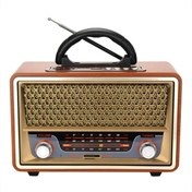 Resim Nostaljik Görünümlü Ahşap Radyo Bluetooth Hoparlör FM USB TF BT5.0 UT-157BT 