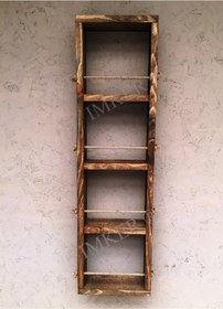 Resim IMKER HOME Kahverengi Ahşap 4 Gözlü Duvar Rafı 