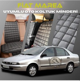 Resim Fiat Marea Antrasit Tay Tüyü Cepli & Terletmez Sırtlı Oto Koltuk Minder Seti - Koruma Kılıfı Ön & Arka Set 
