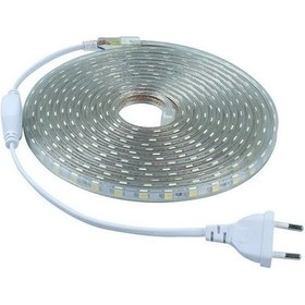 Resim Cata Şerit Led 220volt 3 Çip Dış Mekan Kırmızı Işık + Fiş 1 Metre 