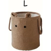 Resim Elmpaly Kalın Desenli Çamaşır Sepeti - Büyük Oyuncak Saklama Kutusu, Kahverengi 