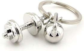 Resim Gümüş Renk Dambıl Ağırlık Fitness Bodybuilding Halter Metal Anahtarlık KC272 