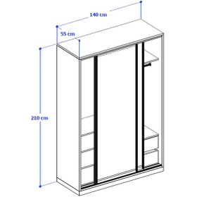 Resim Vega Raydolap 140x210 - Sürgülü - Antrasit 