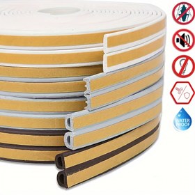 Resim 1roll Plastik Mühür Şeridi, Kapı ve Pencere için Hava Geçirmez Şerit, Kendinden Yapışkanlı Anti-çarpışma Şeridi İzolasyonlu Kauçuk ile 