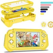 Resim Protective Case for Nintendo Switch Lite, Full Protection Switch Lite Cover, TPU Shock-Absorption and Anti-Scratch for Nintendo Switch Lite Skin with Bult-in Screen Protector & Thumb Grip Caps, Yellow 