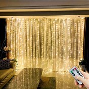 Resim düğün, aile, yatak odası dekorasyonu için uzaktan kumandalı 8 modlu bakır tel perde ışık dizisi USB perde ışık dizisi Noel dekorasyonu peri ışığı Sevgililer Günü hediyeleri Cadılar Bayramı dekorasyonu doğum günü partisi dize tatil aydınlatma dekorasyonu 