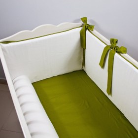 Resim Ekru - Olive Bumper | Beşik Yan Koruma - Sosis Bumper / 70x130 