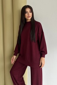 Resim adba style Kadın Modal Penye Oversize Tesettür Tunik Takım 4028 