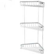 Resim Çelik Banyo Paslanmaz Pirinç Efe 3’lü 18x18 cm Şampuanlık Süngerlik Köşelik 