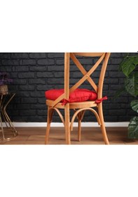 Resim Altınpamuk Altınpamuk Lüx Pofidik Kırmızı Sandalye Minderi Özel Lüx Dikişli 