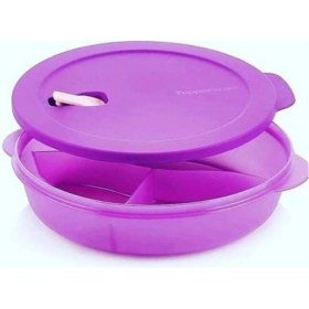 Resim Tupperware Mor Mikro Tabak 3 Bölmeli 
