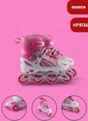 Resim Pembe Silikon Tekerli Ayarlanabilir Işıklı Paten M 35-38 HP8136 