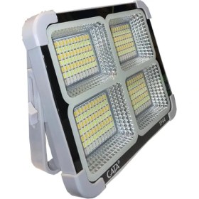 Resim Cata CT-4698 Güneş Enerjili Solar 200W Watt LED Projektör Taşınabilir Sarı Beyaz ve Çakar Işık Lamba IP44 