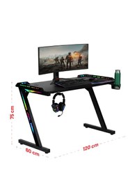Resim Drift Gaming Aura Rgb Ledli Oyuncu Masası Siyah 