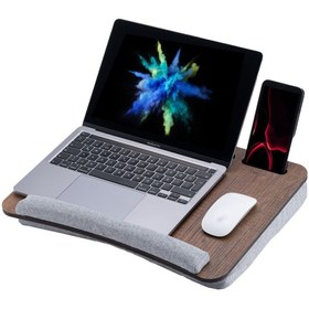 Resim Vigo Wood Ls011 Taşınabilir Minderli Laptop Notebook, Tablet Ve Telefon Bölmeli, Yatak Ve Kucak Sehpası 