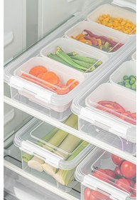 Resim Vienev Kilitli Kapaklı Uzun Saklama Kabı Seti Kutulu 2 x 2.5 L + Boş 2 x 3.5 L 4'lü 