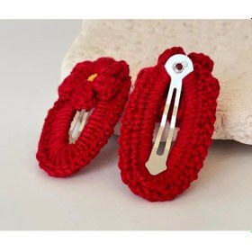 Resim Amigurumi Örgü Çocuk Çiçek Toka Kırmızı Tek Ebat Çok Renkli 