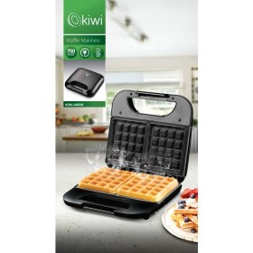 Resim Kiwi Kare Waffle Makinesi 750W - Yapışmaz Kaplama, Termostat Kontrollü, Kaymaz Ayaklar ve El Yakmayan Tutma Yeri ile 